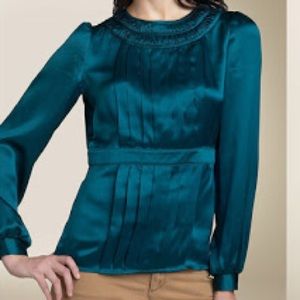 Trovata Teal Silk Blouse